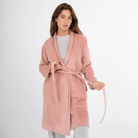 Roupão veludo super soft liso roupoes-mulher