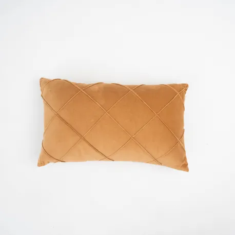 Almofada retangular em veludo e algodão Rombo liso - capa + enchimento almofadas-retangulares