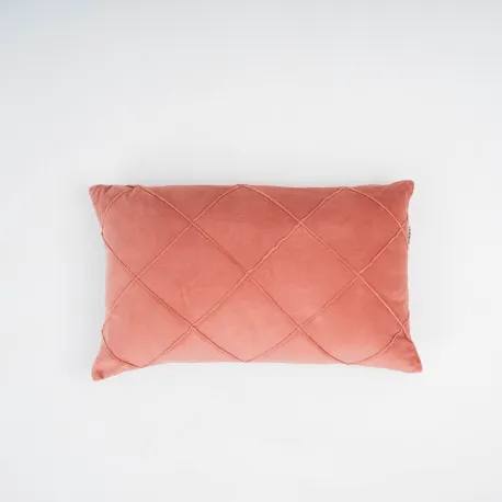 Almofada retangular em veludo e algodão Rombo liso - capa + enchimento almofadas-retangulares
