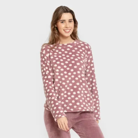 Pijama coral Berta beringela pijama-inverno-mulher
