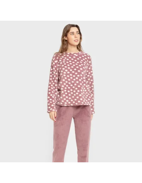 Pijama coral Berta beringela pijama-inverno-mulher