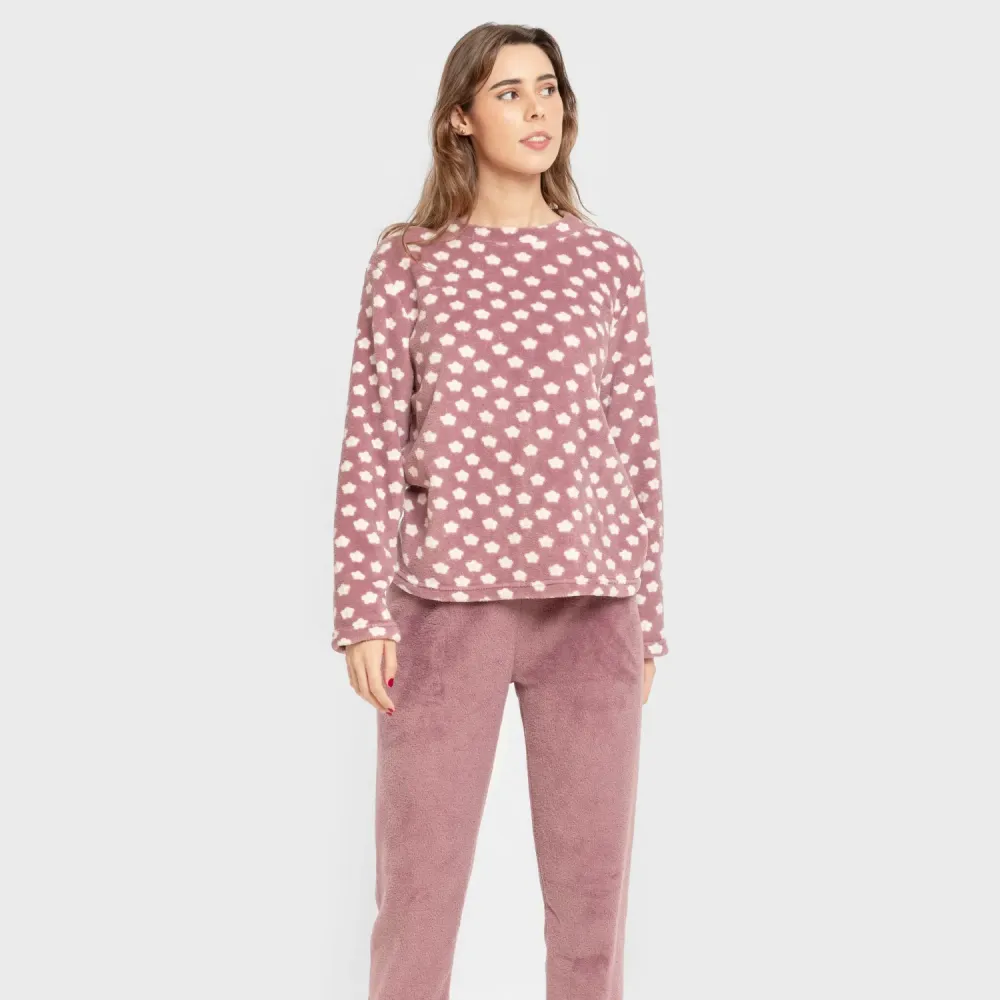 Pijama coral Berta beringela pijama-inverno-mulher