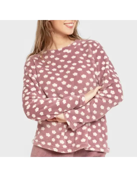Pijama coral Berta beringela pijama-inverno-mulher