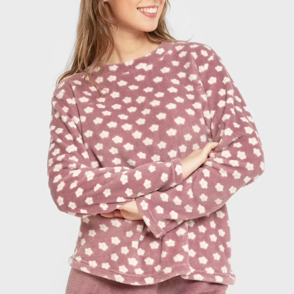 Pijama coral Berta beringela pijama-inverno-mulher