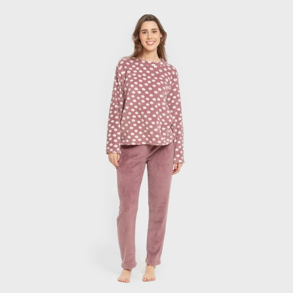Pijama coral Berta beringela pijama-inverno-mulher