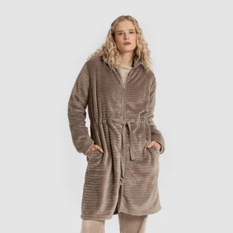 Roupão veludo Raya fecho éclair roupoes-mulher