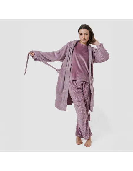 Roupão coral liso roupa-para-estar-por-casa