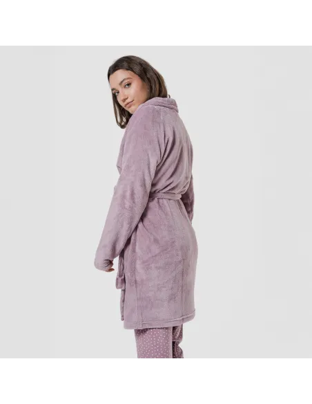 Roupão coral liso roupa-para-estar-por-casa