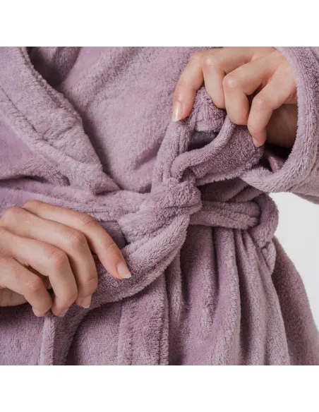 Roupão coral liso roupa-para-estar-por-casa